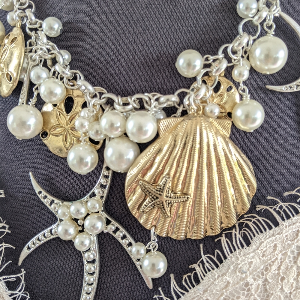🟣Pearl & Shell necklace - Picture 2 of 12